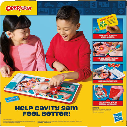 Operation Classic Kids Game for Playroom and Bedroom – Safe Battery-Powered Family Fun with Storage Case