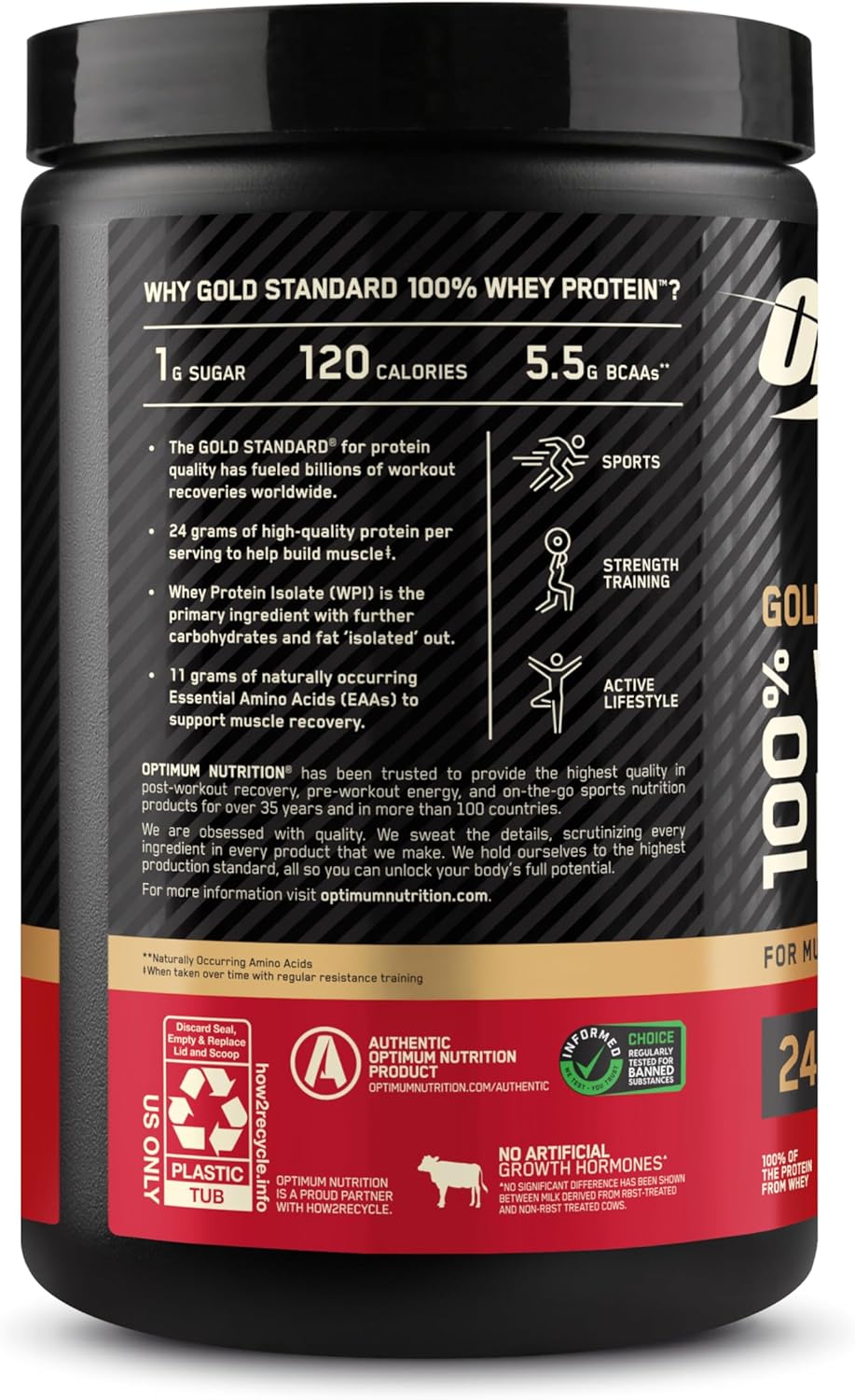 Optimum Nutrition Gold Standard 100% Whey – Anytime Protein for Your Daily Self-Care and Macro Routine
