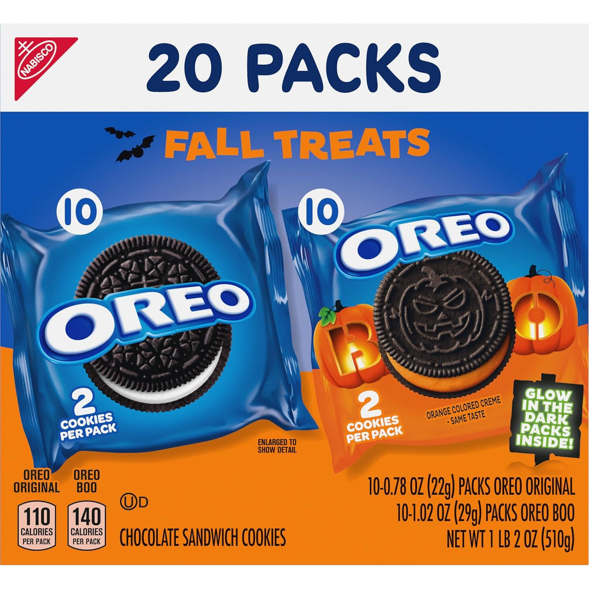 OREO Boo! Halloween Cookie Snack Packs – Individually Wrapped Classroom Treats for School Parties
