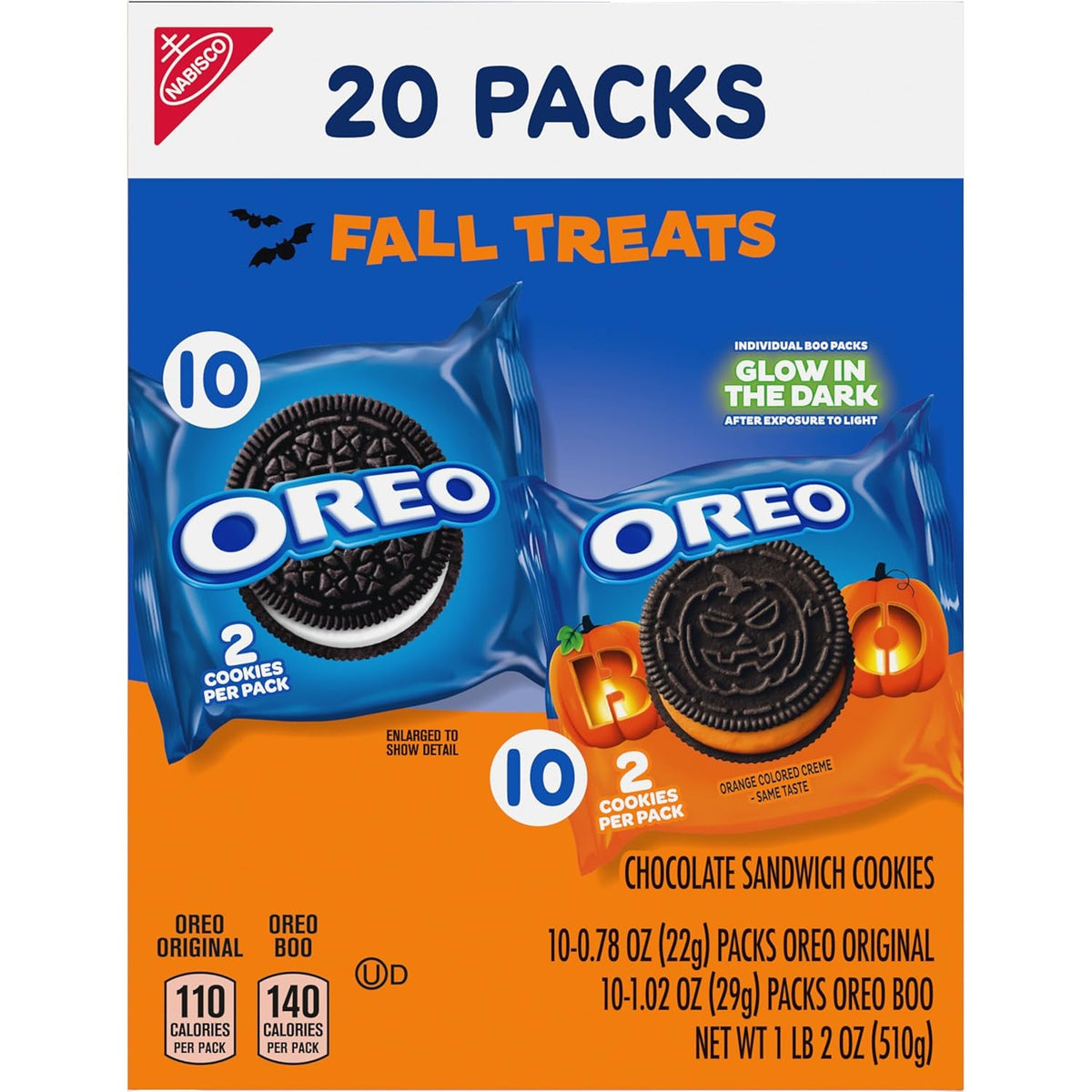 OREO Boo! Halloween Cookie Snack Packs – Individually Wrapped Classroom Treats for School Parties