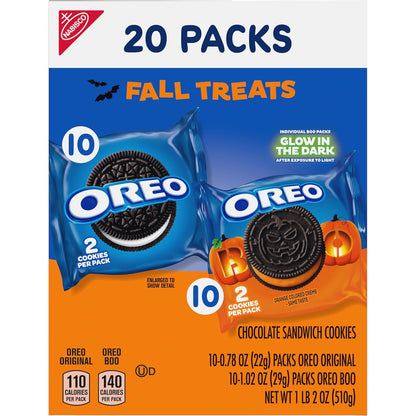 OREO Boo! Halloween Cookie Snack Packs – Individually Wrapped Classroom Treats for School Parties