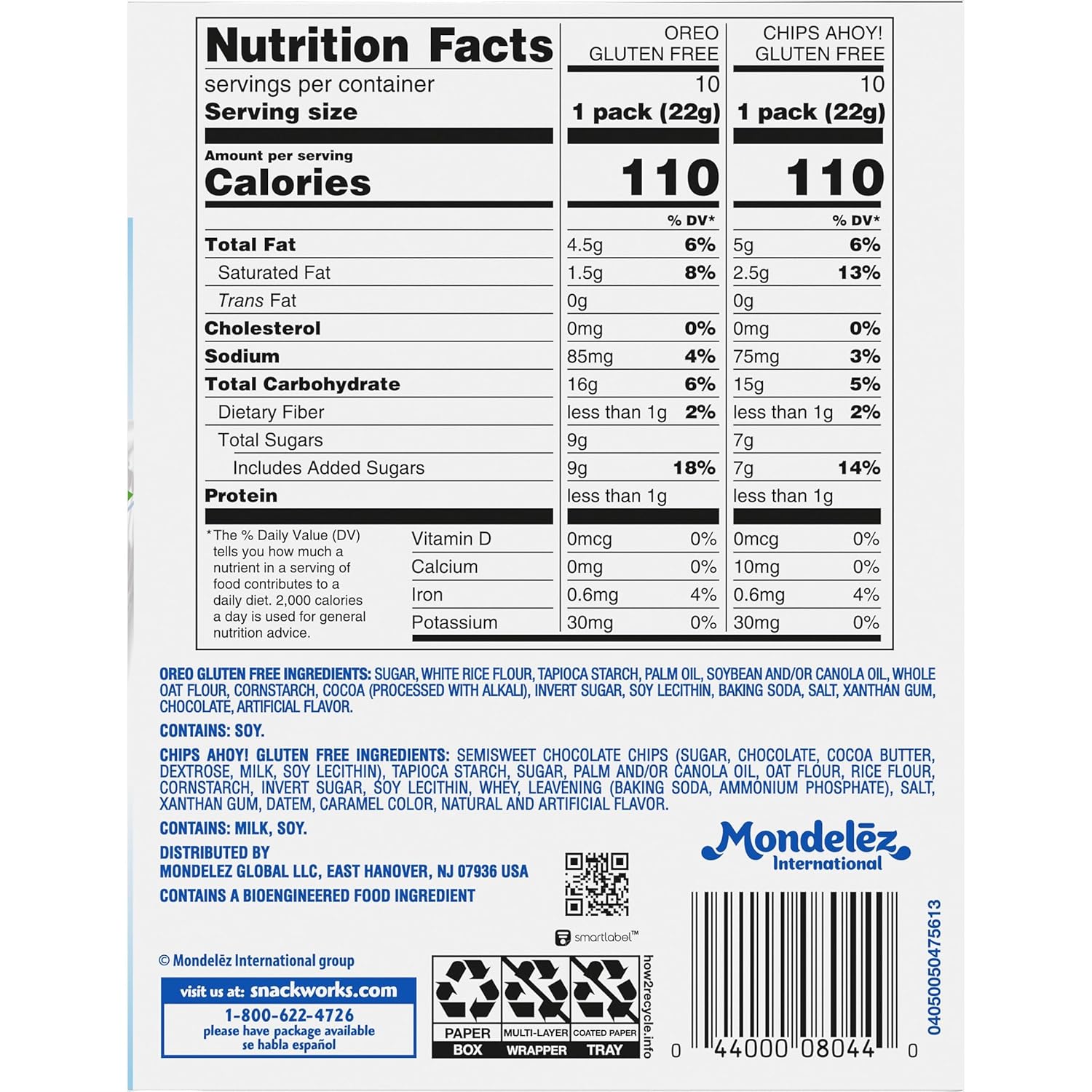 OREO & CHIPS AHOY! Gluten Free Cookies – Mindful Two-Cookie Portion for Calorie-Controlled Evening Treats