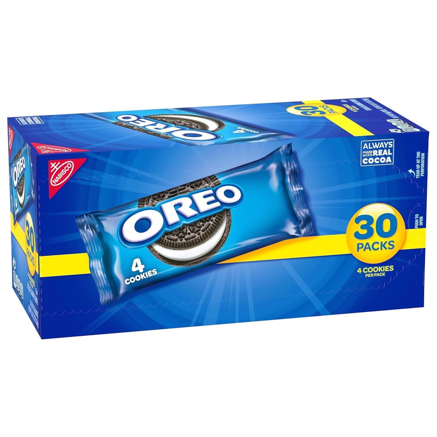 OREO Chocolate Sandwich Cookies Snack Packs – After-School Snack Station for Kids, 30 Bulk Packs
