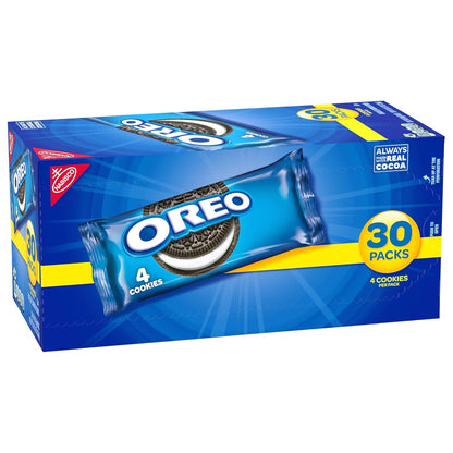 OREO Chocolate Sandwich Cookies Snack Packs – After-School Snack Station for Kids, 30 Bulk Packs