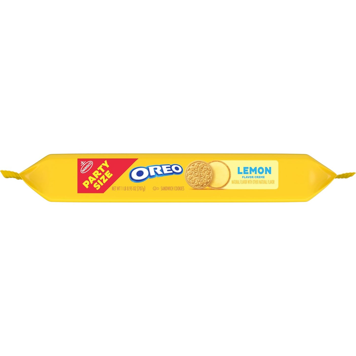 OREO Lemon Creme Sandwich Cookies – Bright Citrus Snack for Mindful Breaks, Party Size 24.95 oz