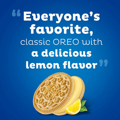 OREO Lemon Creme Sandwich Cookies – Bright Citrus Snack for Mindful Breaks, Party Size 24.95 oz