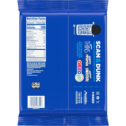OREO Mega Stuf Chocolate Sandwich Cookies, Party Size 25.35 oz – Road Trip and Travel Snack with Resealable Pack