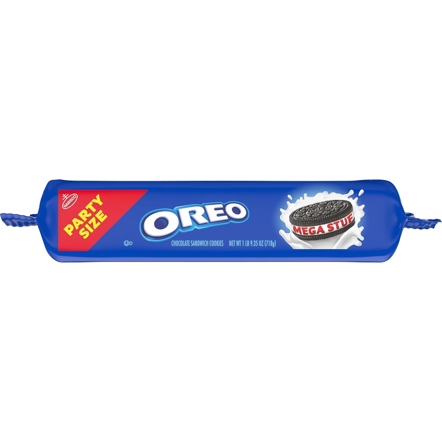 OREO Mega Stuf Chocolate Sandwich Cookies, Party Size 25.35 oz – Road Trip and Travel Snack with Resealable Pack