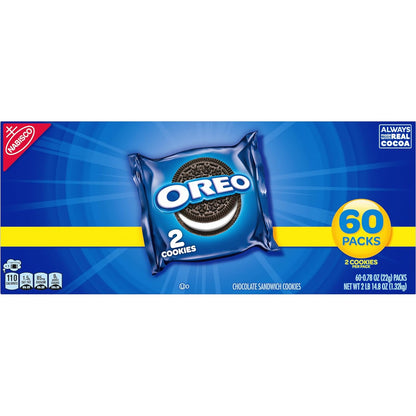 OREO Original Chocolate Sandwich Cookies, 60 Snack Packs for Kids' Lunchboxes and After-School Treats