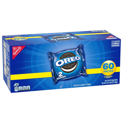 OREO Original Chocolate Sandwich Cookies, 60 Snack Packs for Kids' Lunchboxes and After-School Treats