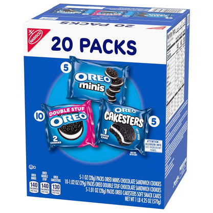 OREO Snack Variety Pack – Kid-Friendly Lunchbox Fillers and After-School Treats, Bulk Cookies and Cakesters