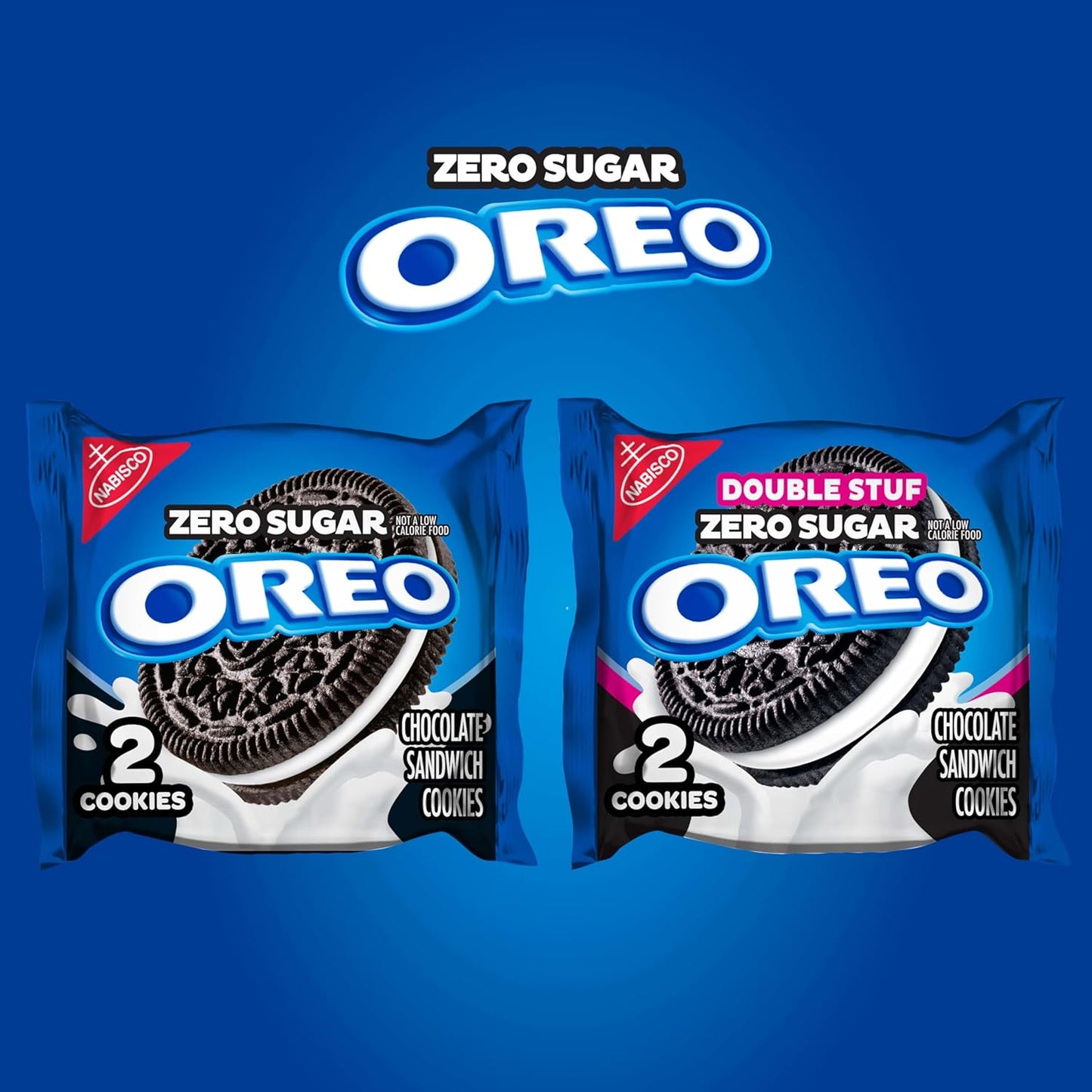 OREO Zero Sugar Cookies Snack Packs – Lunchbox Snack for Back-to-School, Individually Wrapped Two-Cookie Packs