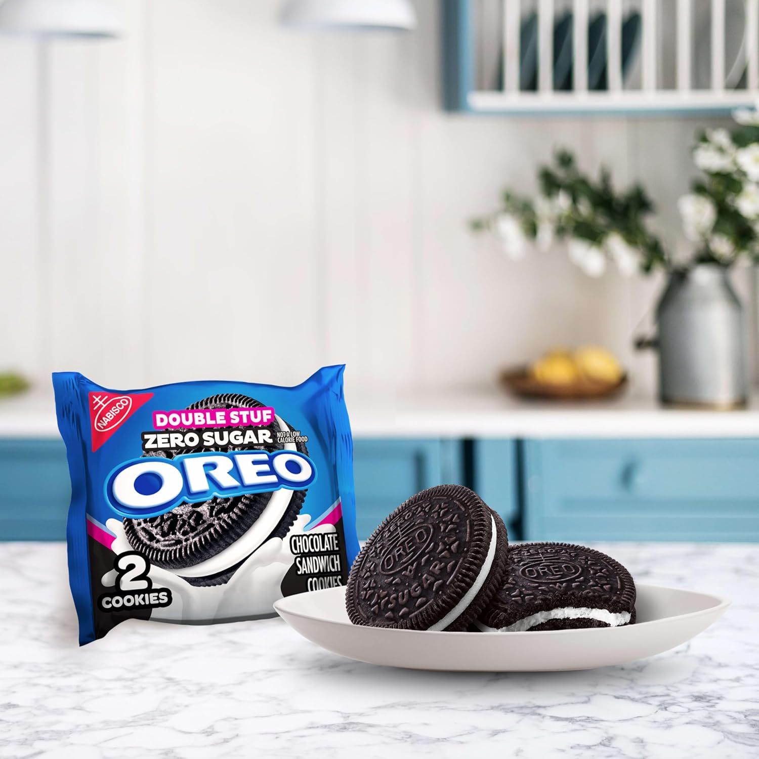 OREO Zero Sugar Cookies Snack Packs – Lunchbox Snack for Back-to-School, Individually Wrapped Two-Cookie Packs