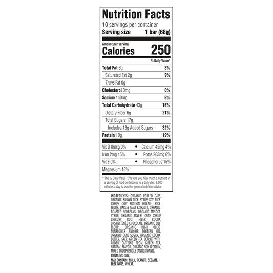 organic rolled oats as the primary base ingredient