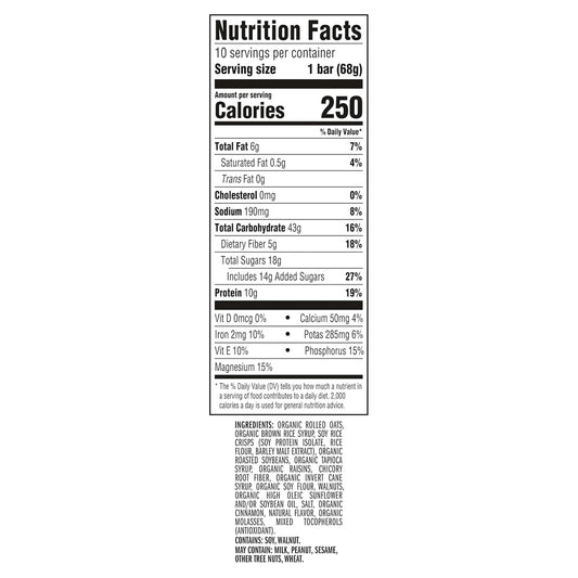organic rolled oats as the primary ingredient