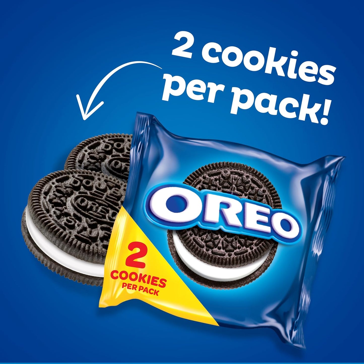 original oreo creme filling between two chocolate wafers made with real cocoa