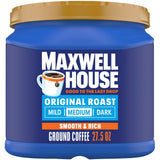 Maxwell House 27.5oz Ground Coffee Medium Original Roast – Home Office Focus Brew for Long Workdays and Study Sessions