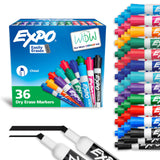 EXPO Dry Erase Markers, Non-Toxic Low Odor Formula, 36 Pack for School Staff Rooms and Training