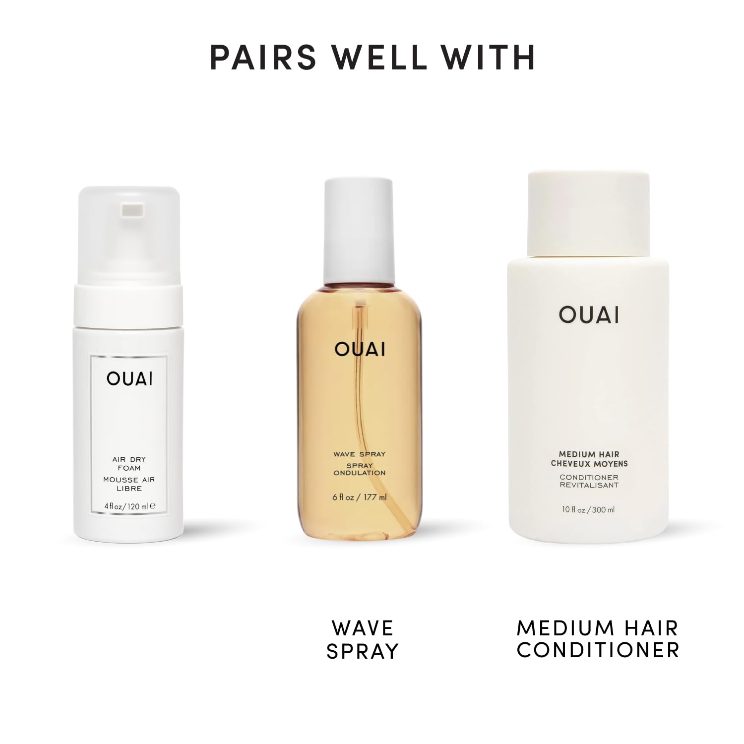 OUAI Air Dry Foam – One-Step Wave Styler for the Uncluttered Vanity, Frizz-Free Air-Dried Finish