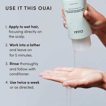 OUAI Anti Dandruff Shampoo – Clean, Uncluttered Scalp Care for the Intentional Bathroom Shelf, 10 Fl Oz