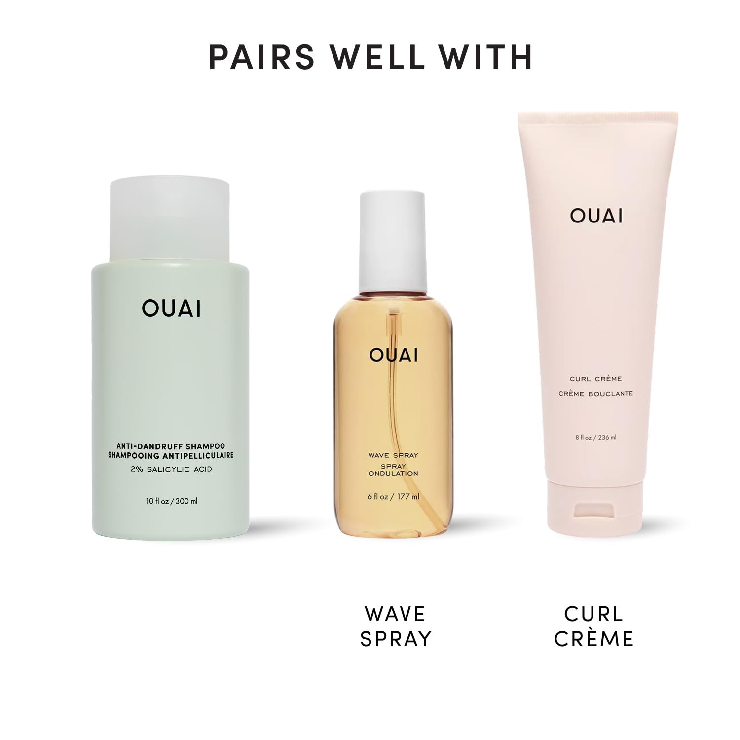 OUAI Anti Dandruff Shampoo – Parisian-Inspired Salon Scalp Treatment for the Master Bathroom, 10 Fl Oz