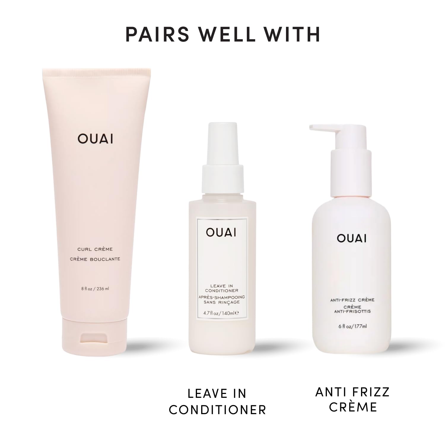 OUAI Curl Cream - Premium Silicone-Free Defining Cream, Elevated Vanity Essential for Curly and Wavy Hair