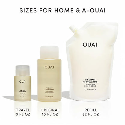 OUAI Fine Hair Shampoo - Mindful Volumizing Wash for the Wind-Down Bath Ritual, Calming Italian Lemon Hair Cleansing