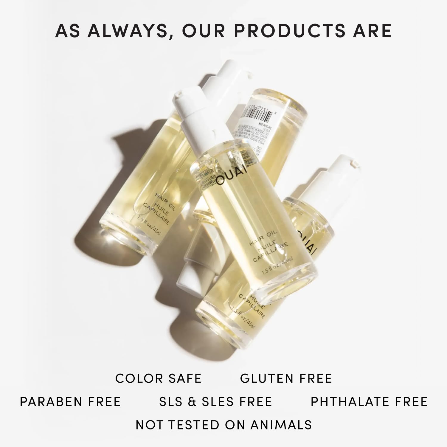 OUAI Hair Oil - Parisian Luxury Heat Protectant for Salon-Style Finishing at the Vanity