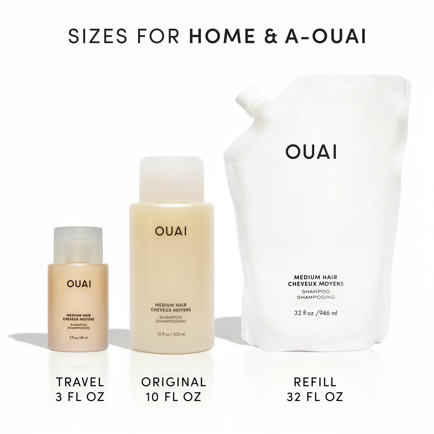 OUAI Medium Hair Shampoo - Mercer Street Scented Hydrating Wash for Mindful Nightly Hair Rituals