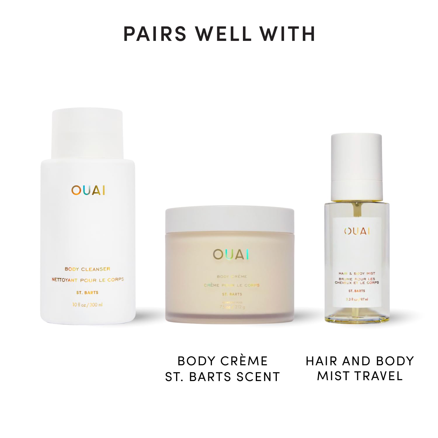 OUAI St. Barts Body Cleanser – Aromatherapy Foaming Wash for the Yoga Room Shower, Tropical Reset