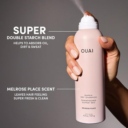 OUAI Super Dry Shampoo - Salon-Grade Volumizing Hair Refresh for the Vanity, Melrose Place Signature Scent 4.5 oz