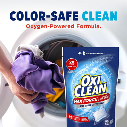 OxiClean Max Force Power Paks – Practical Baby Shower Gift for New Parents, 24 Pre-Measured Stain Paks