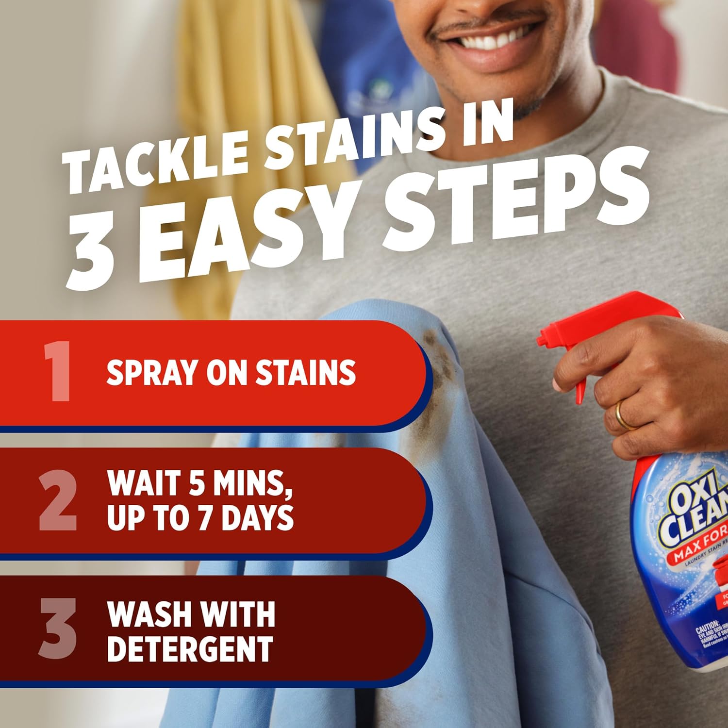 OxiClean Max Force Spray Refill – Dye-Free, Chlorine-Free Stain Remover for Sensitive Skin, 48 fl oz