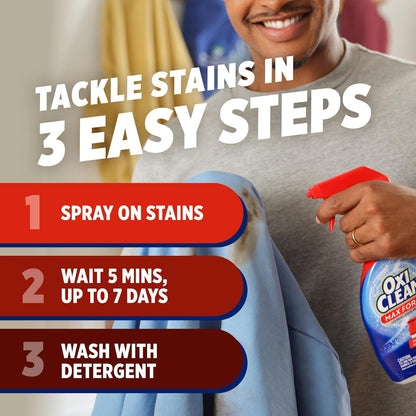 OxiClean Max Force Spray Refill – Dye-Free, Chlorine-Free Stain Remover for Sensitive Skin, 48 fl oz