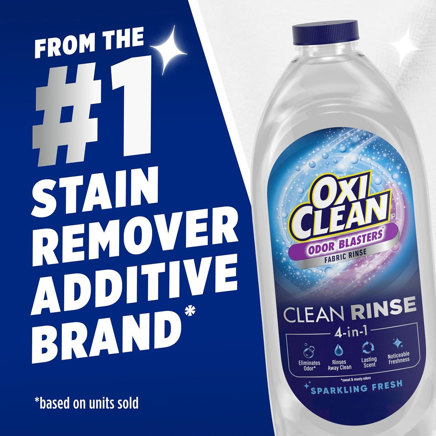 OxiClean Odor Blasters Fabric Rinse – Portable Laundry Additive for Camping Trips and Cabin Stays, Deodorizes Gear On the Go, 50 fl oz