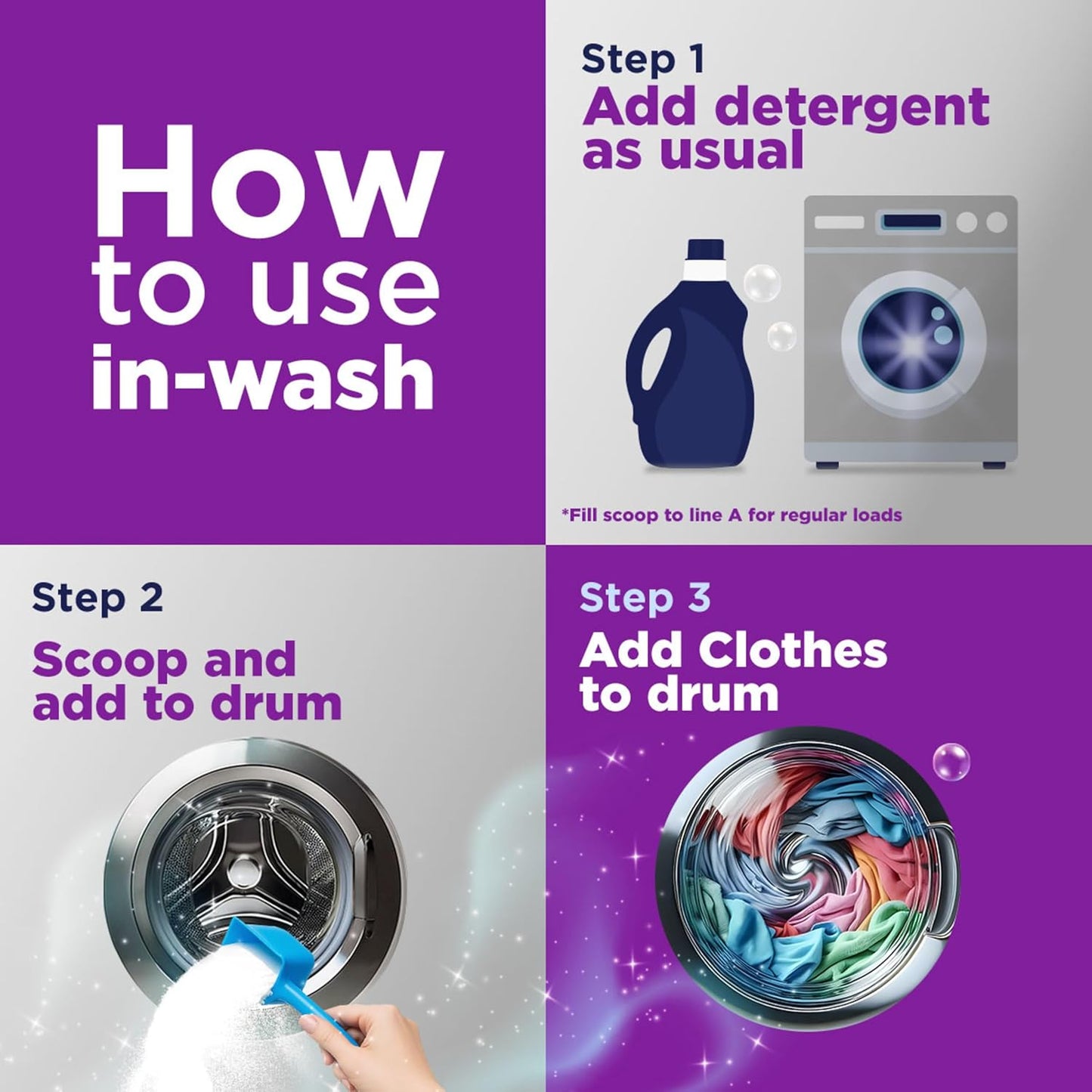 OxiClean Triple Action Odor and Stain Remover Powder for Family Laundry Rooms and Playrooms