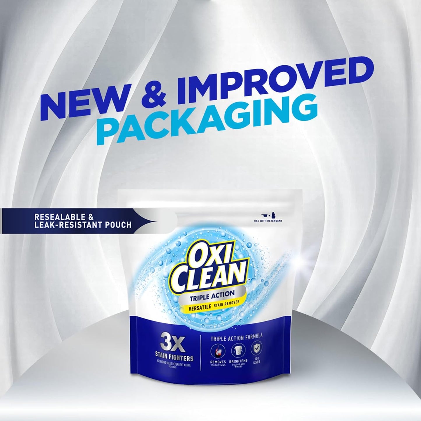 OxiClean Triple Action Versatile Stain Remover Powder – Toddler and Kids' Clothing Stain Remover for Grass, Mud and Juice