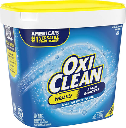 OxiClean Versatile Stain Remover Powder, 5 lb – Baby-Safe Laundry Stain Remover for Nursery and Kids Clothing