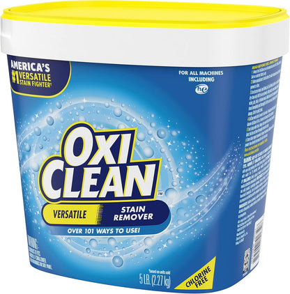 OxiClean Versatile Stain Remover Powder, 5 lb – Baby-Safe Laundry Stain Remover for Nursery and Kids Clothing