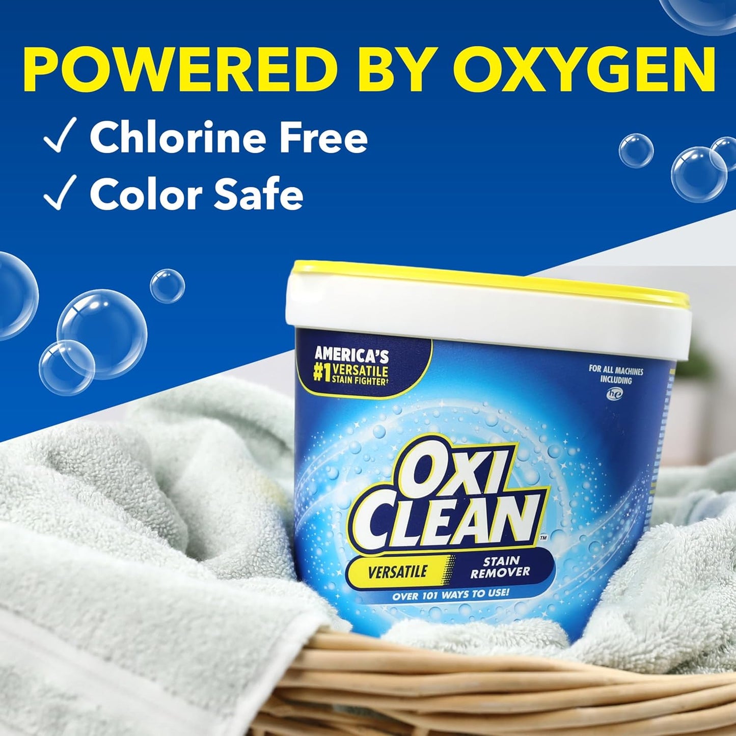 OxiClean Versatile Stain Remover Powder, 5 lb – Baby-Safe Laundry Stain Remover for Nursery and Kids Clothing