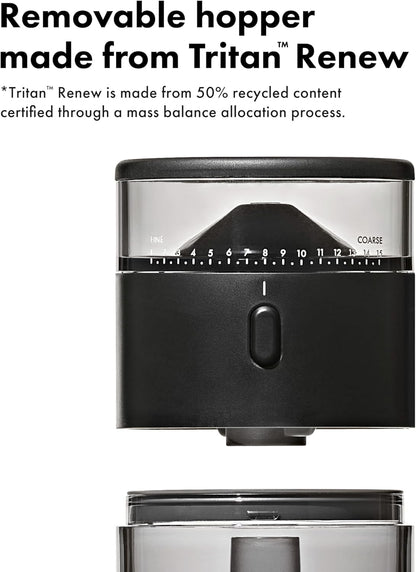 OXO Brew Compact Conical Burr Coffee Grinder – Slim 4-Inch Footprint for Minimalist Kitchen Counters, Espresso to French Press