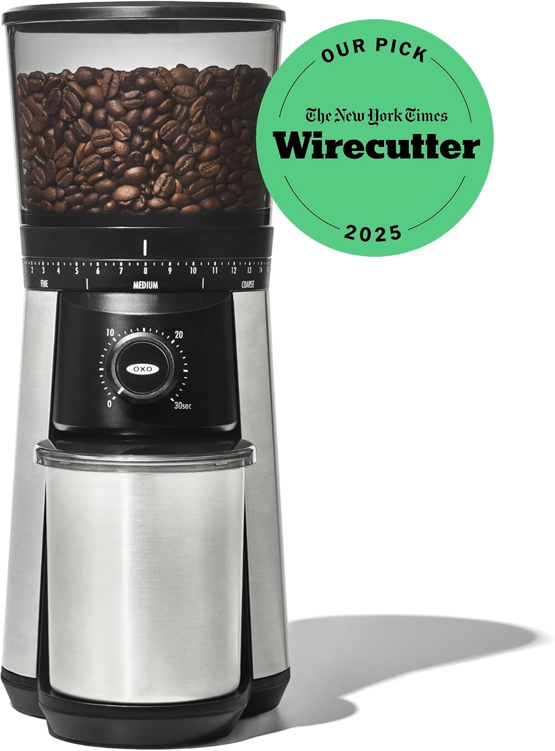 OXO Brew Conical Burr Coffee Grinder – Home Office Grind Timer for Espresso and Pour-Over