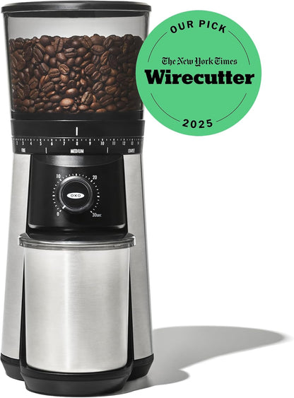 OXO Brew Conical Burr Coffee Grinder – Home Office Grind Timer for Espresso and Pour-Over