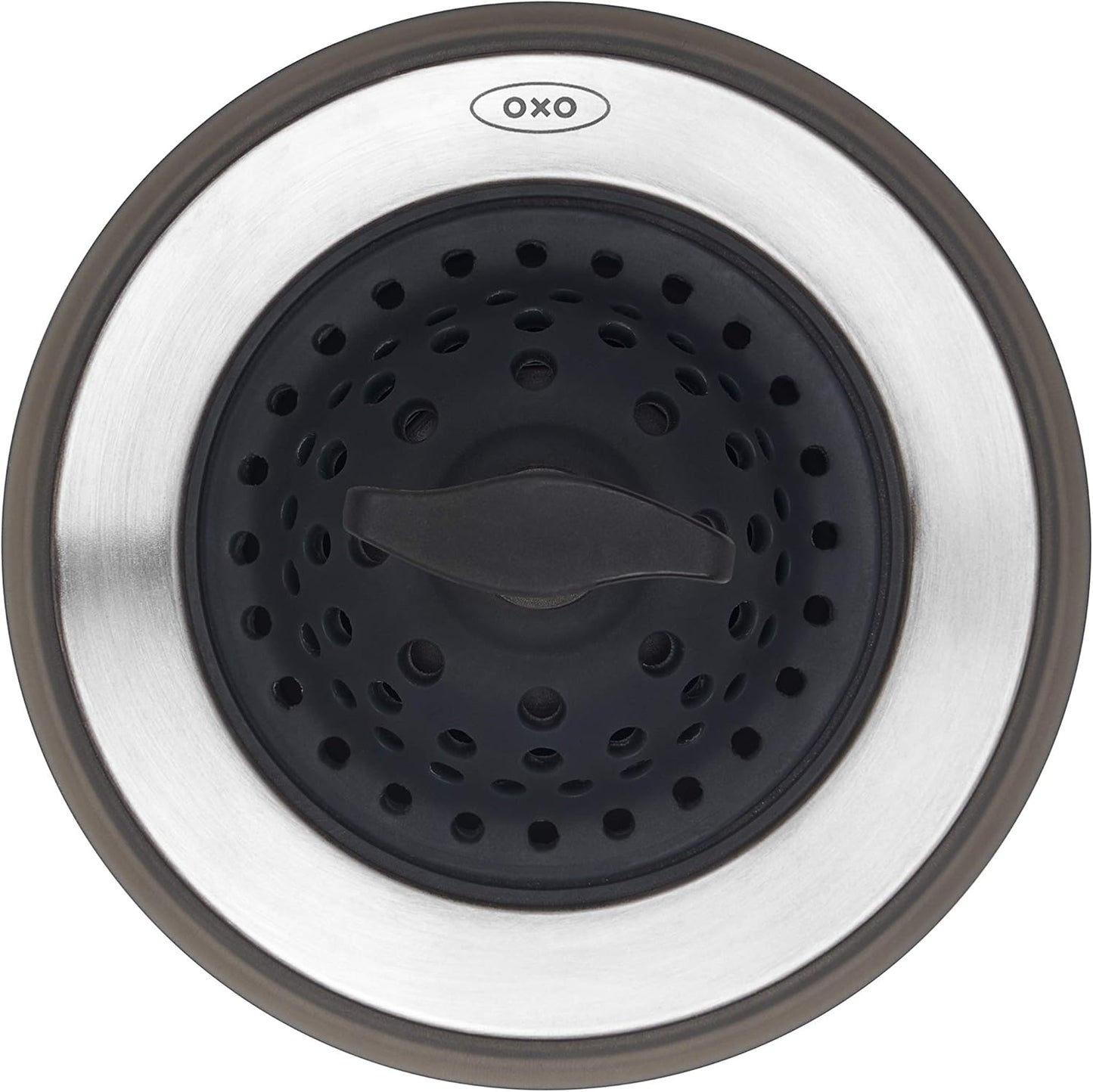 OXO Good Grips 2-in-1 Sink Strainer Stopper – Scratch-Free Silicone Underside to Protect Sink Basins