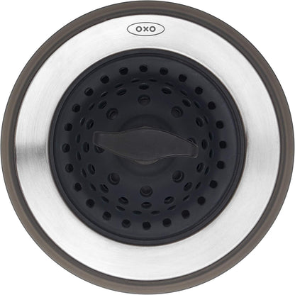 OXO Good Grips 2-in-1 Sink Strainer Stopper – Scratch-Free Silicone Underside to Protect Sink Basins