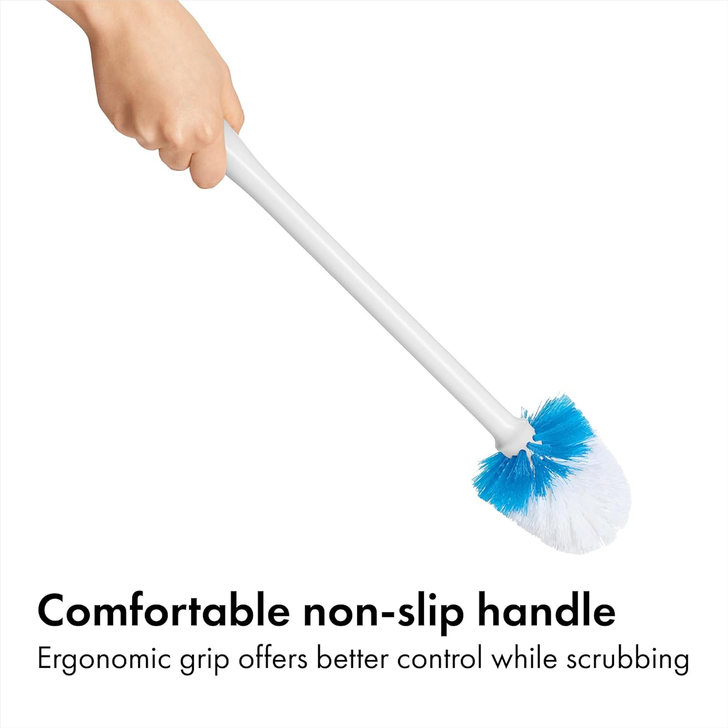 OXO Good Grips Compact Toilet Brush & Canister – Minimalist Half-Bath Cleaning Tool with Hidden Brush Storage