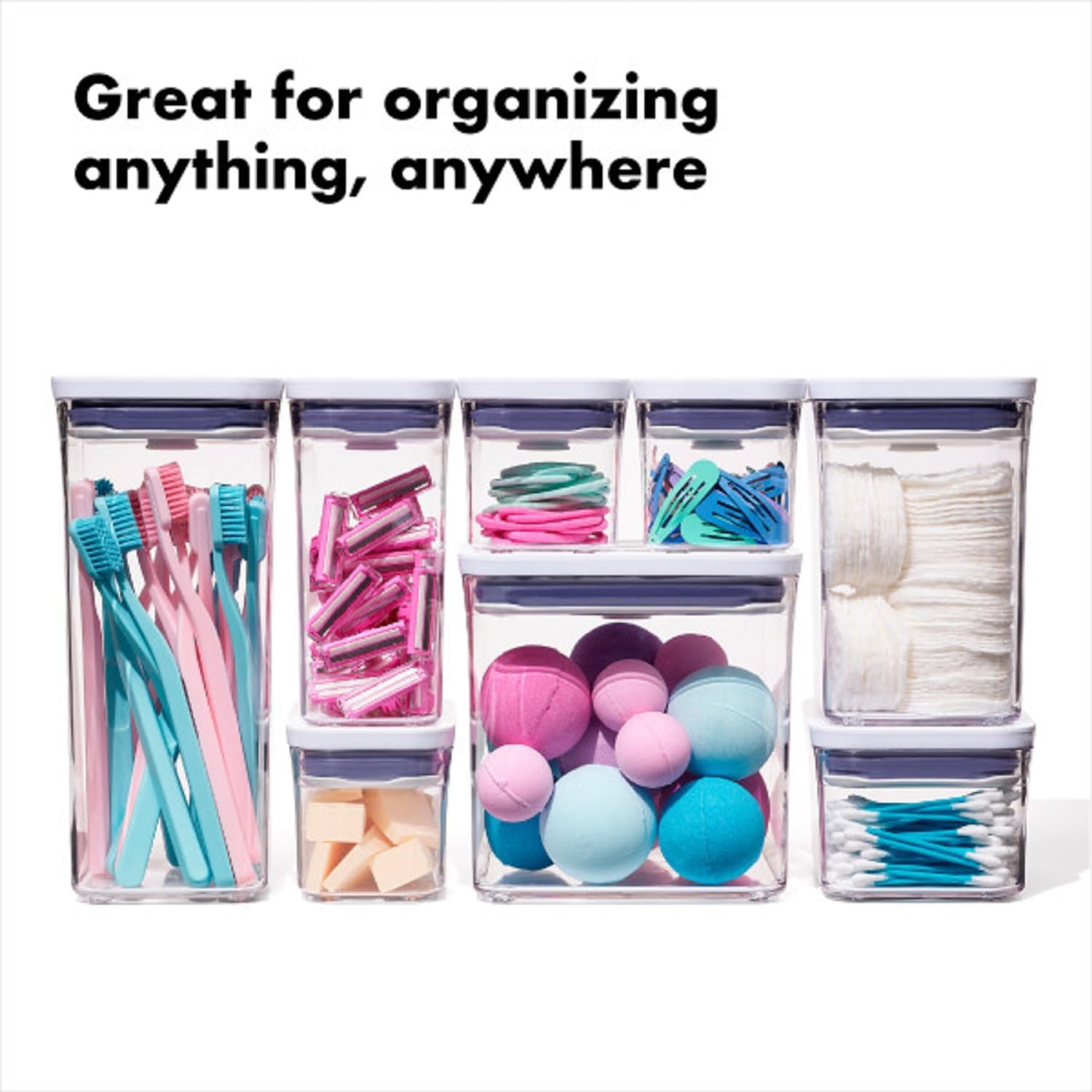 OXO Good Grips POP Container Bulk Set – Pantry Workflow Upgrade, Stackable Airtight Bins with Built-In Scoops for Faster Meal Prep