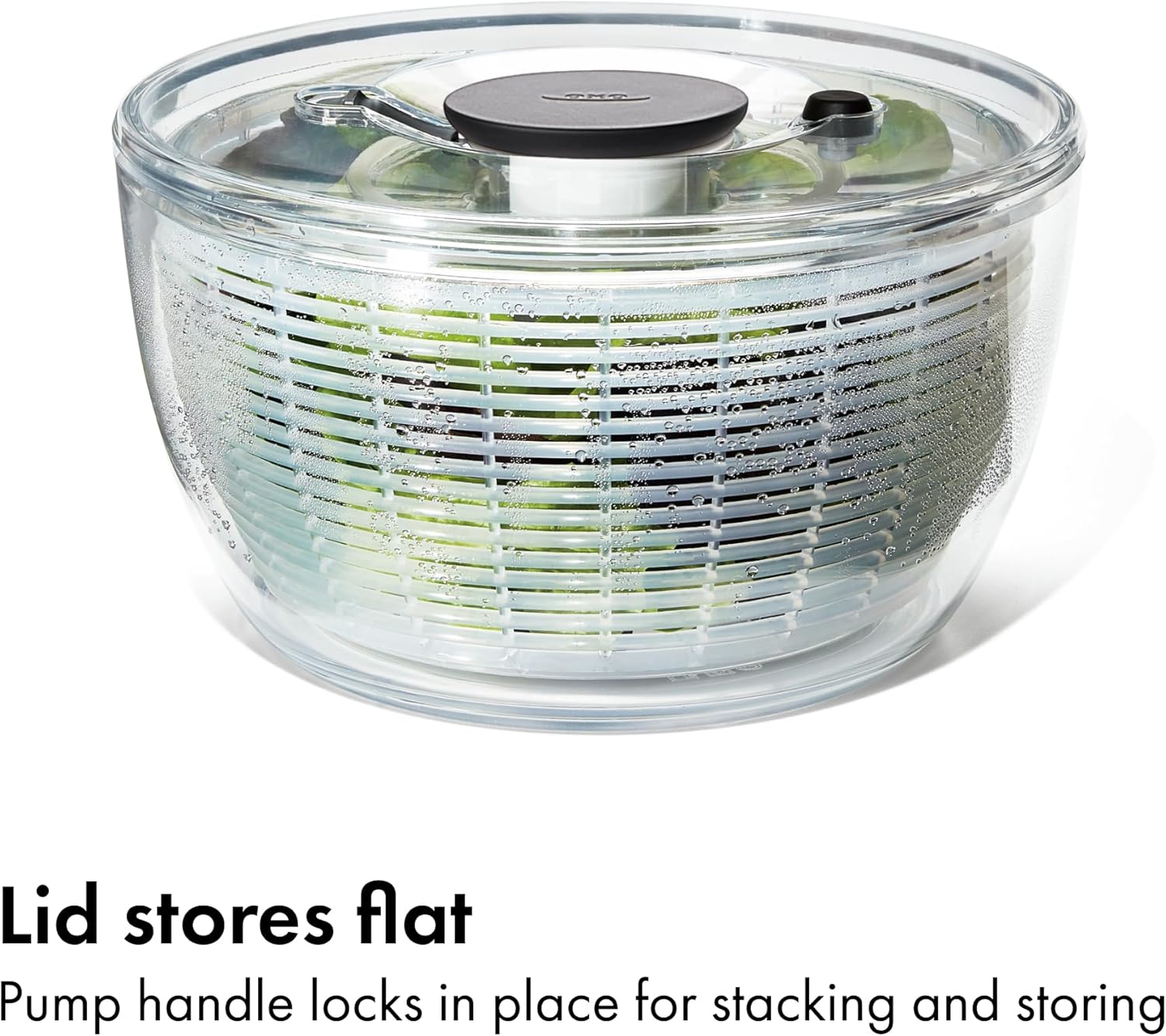 OXO Good Grips Salad Spinner | Mindful Meal Prep Bowl for Healthy Home Kitchens | One-Handed Lettuce and Greens Washer
