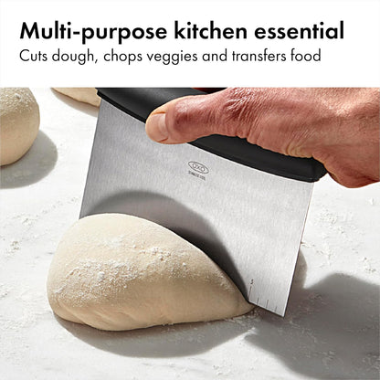 OXO Good Grips Stainless Steel Multi-Purpose Scraper & Chopper – Sleek Countertop Accent for Modern Baking Stations