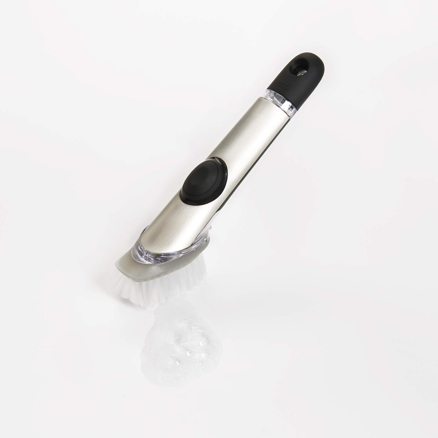 OXO Steel Soap Dispensing Dish Brush – Soft Non-Slip Grip Dish Brush for Arthritis Sufferers and Aging Hands